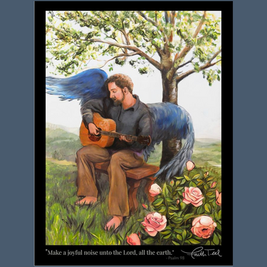 An Angel Playing the Guitar - Fine Art Poster